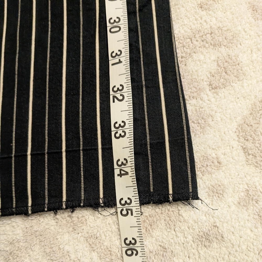 Nicole Miller Y2K Low Rise Black White Beige Striped Pants Long 12 Addams Family - Picture 2 of 12